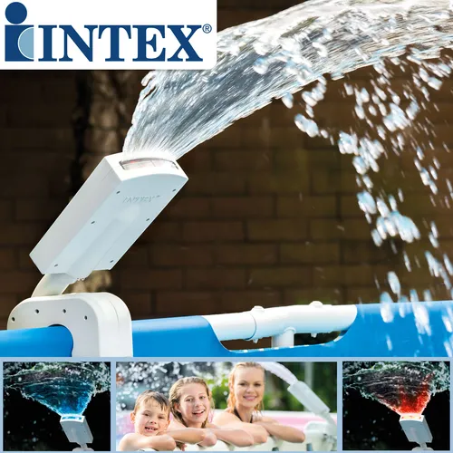 Intex 28089 Multi-Color LED Pool Sprayer - Schwimmbecken-Zubehör, beeindruckende mehrfarbige LED-Beleuchtung für unvergessliche Poolpartys und entspannende Abende.