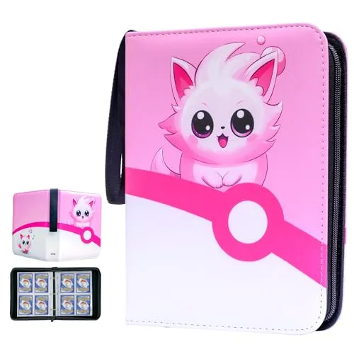 ARYUM Sammelalbum für Sammelkarten | Sammelkarten Album | 440 Karten 55 Seiten | Binder Kompatibel mit Ninjago, Yugioh, Pokemon Karten | Premium Sammelalbum Sammelmappe Heft Order (Rosa)