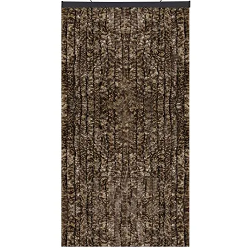 Arsvita Flauschvorhang 80x185 cm Meliert beige - braun - Gardinen – Eleganter Sichtschutz für Türen, schützt vor Insekten und neugierigen Blicken und ist dank hochwertiger Chenille-Stränge pflegeleicht und individuell kürzbar.