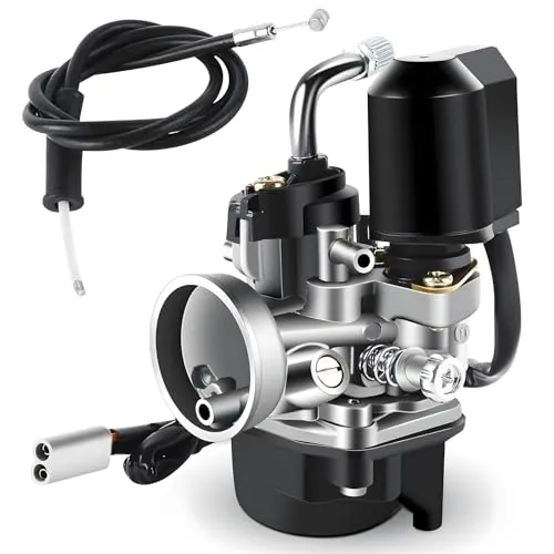 Wilktop 17.5mm Vergaser für 50ccm Roller - Ersatzvergaser mit 17.5mm Durchlass, ideal für viele Piaggio Modelle. Mit elektrischem Choke und verbesserter Bauweise für zuverlässige Leistung. Bitte Anschlussweiten vor Kauf prüfen.
