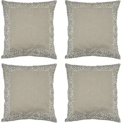 4er Set Kissenbezug Handgefertigt Frisia Weiss 40x40cm - Handgefertigte Kissenbezüge im 4er Set, 40 × 40 cm, mit kunstvoller Stickerei. Ideal für stilvolle Akzente in jedem Wohnraum. Nachhaltig produziert und einzigartig durch Handarbeit.
