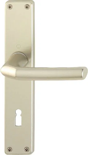 Hoppe Birmingham Aluminium-Langschild-Türgriff-Garnitur 1117/202SP - Türsicherungen, elegantes neusilberfarbenes Design für Innentüren, bietet Sicherheit und stilvolle Funktionalität.