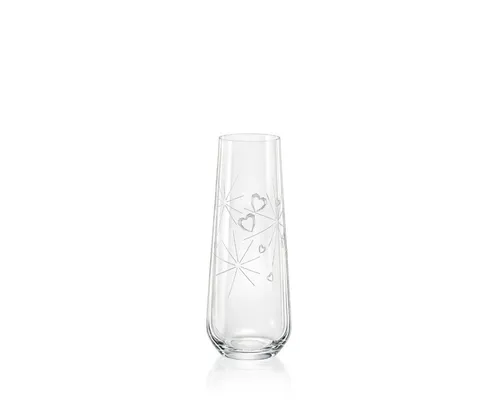 Crystalex Sektglas SPARKLY LOVE 2er Set - Elegantes 2-tlg. Set aus Kristallglas mit liebevoller Gravur. Perfekt für Prosecco und Sekt, spülmaschinenfest und ideal für festliche Anlässe.
