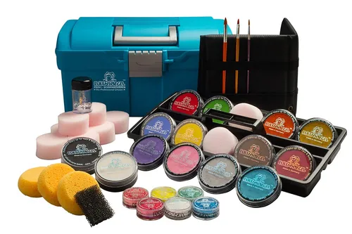 EULENSPIEGEL Schminkkoffer 1000 Masken 35 Teile - Schminkkoffer für Kinder mit 14 Farben und Glitzeredition, ideal für kreative Schminkideen und einfach abwaschbar. Perfekt für kleine Künstler und Partys!