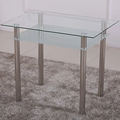 Esstisch Glas 90x60cm - Eleganter Glastisch mit 6mm Sicherheitsglas - Esszimmertisch aus satiniertem Glas, modern und pflegeleicht, ideal für Esszimmer, Küche oder Wohnzimmer. Platzsparend mit viel funktionaler Fläche, perfekt für stilvolle Akzente.
