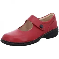 Finn Comfort Laval - Rote Mary Jane Halbschuhe, Gr. 43 - Mary Jane Halbschuhe für Damen, mit ergonomischem Fußbett für optimalen Tragekomfort und stilvolles Design in Rot (Campari Arena).