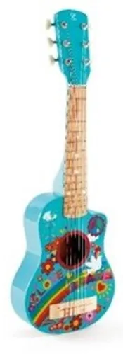 Hape Gitalele Flower-Power - Miniatur-Gitarre und Ukulele für Vorschüler, inspiriert Kreativität mit buntem Hippie-Design