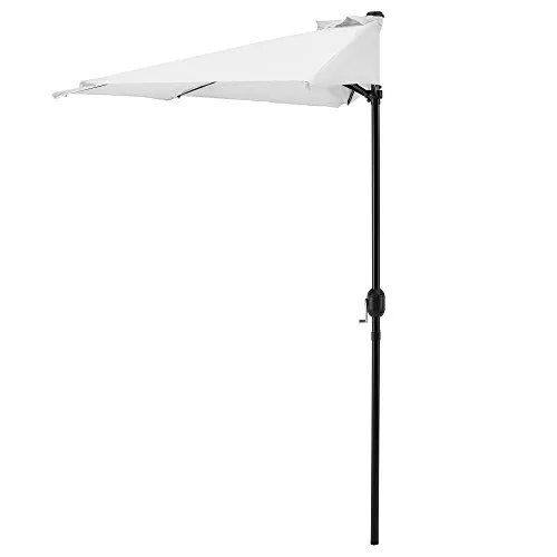 casa.pro Halbschirm Eger Ø300cm - Sonnenschirm für Balkone und Terrassen, platzsparend mit UV-Schutzfaktor 20 und wasserabweisend – ideal für Garten und Gastronomie.