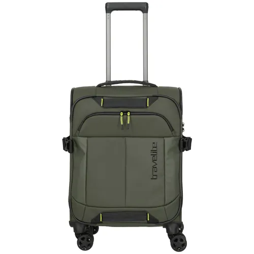 Travelite BRIIZE Trolley S 4-Rollen Khaki - Leichter Handgepäck-Trolley in Khaki, ideal für Kurztrips. Aus wasserabweisendem Material mit durchdachtem Innenleben und TSA Kombinationsschloss für sicheren Transport.