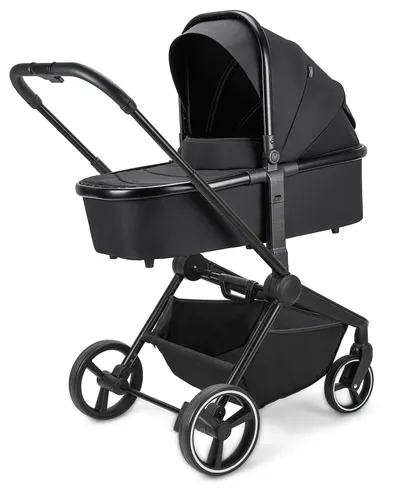 Osann Booboo Kombi-Kinderwagen Jazzi (schwarz) - 3in1-Kinderwagen: Inklusive Babyschale, Babywanne und Sportsitz, mit waschbarem Innenfutter und großen gefederten Rädern für optimalen Komfort und Wendigkeit.