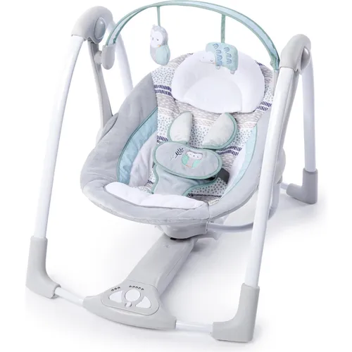 Ingenuity PowerAdapt Portable Swing - Swell Tragbare Babyschaukel - Babywippe mit 2-in-1 Funktion: Schaukel und Sitz, sorgt für Entspannung und Komfort für Ihr Baby unterwegs.