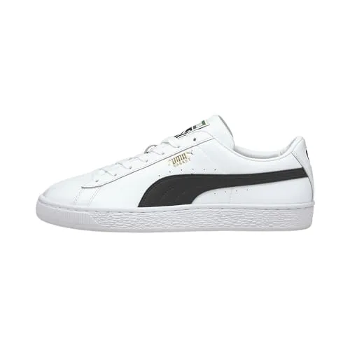 PUMA Herren Basket Classic XXI Sneaker - Retro-Style in White Black, 41 EU - Herren-Sneaker im Vintage-Design der 70er, aus hochwertigem Leder mit bequemem Fit und robusten Gummisohlen für optimalen Komfort und Style.