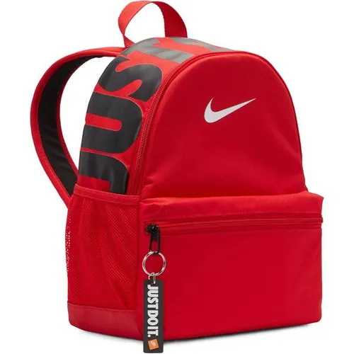 Nike Brasilia Rucksack - Rot, ideal für Abenteuer - Rucksäcke, geräumiges Hauptfach mit Doppelreißverschluss und praktische Vordertasche für kleine Gegenstände - perfekt für Freizeit und Stadt.