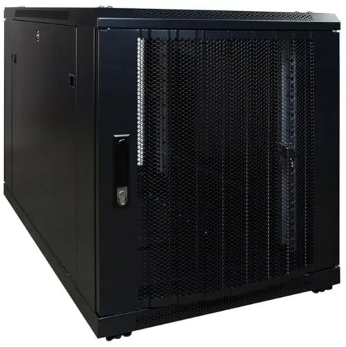 DSIT 12 HE Serverschrank, perforierte Fronttür - 19" Server-Gehäuse & Server-Racks, kompakte Bauweise mit optimaler Luftzirkulation durch perforierte Fronttür für effiziente Kühlung.