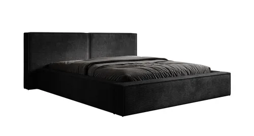 Luxusbetten24 Polsterbett Designer Polsterbett Ophelia in Cord, mit Stauraum, Schwarz | Schwarz