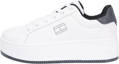 Tommy Jeans Damen TJW Flatform ESS MU EN0EN02918 Low-Top - Beige Ecru Washed Black, 40 EU - Stylische Low-Top Sneaker von Tommy Jeans in Beige Ecru Washed Black. Ideal für den Alltag, bieten sie Komfort und ein modernes Design für jeden Look.