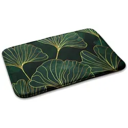 Tulup Teppich Ginkgoblätter 90x60 cm - Stylischer kleiner Teppich mit Ginkgoblätter-Motiv, perfekt für Wohnzimmer und schafft eine gemütliche Atmosphäre.