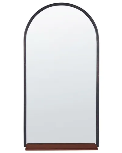 Wandspiegel mit Ablage DOMME 40 cm - Metall Schwarz - Industrieller Wandspiegel mit praktischer Ablage, optisch raumvergrößernd und pflegeleicht. Ideal für einen minimalistischen, skandinavischen Stil.