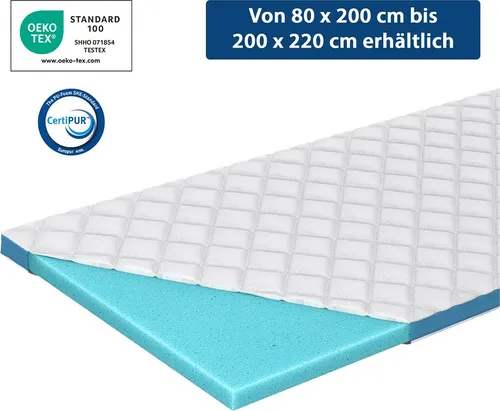 Genius Eazzzy Topper Trend Cloud 160x200 – Komfortabler Matratzentopper mit 6cm Höhe - Erleben Sie höchsten Schlafkomfort mit dem 6 cm hohen Genius Eazzzy Topper Trend Cloud. Der hochwertige Gel-Memory-Schaum sorgt für optimale Anpassung und Unterstützung, ideal für erholsame Nächte.