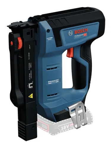 Bosch Professional GTH 18V-14 Akku-Nagler - Tacker für Holzklammern 6-14 mm, mit bürstenlosem Motor für schnellen Arbeitsfortschritt und Rückstoßminimierung – ideal für präzise und gleichmäßige Ergebnisse.