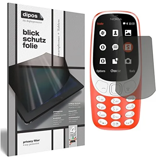 dipos I Blickschutzfolie matt kompatibel mit Nokia 3310 Sichtschutz-Folie Display-Schutzfolie Privacy-Filter