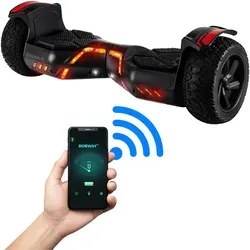 ROBWAY X2 Offroad-Hoverboard 700W - 15 km/h - Bluetooth & LED - Schwarz Matt - Erlebe Fahrspaß für die ganze Familie mit dem ROBWAY X2 Offroad-Hoverboard. Leistungsstarke Motoren, bis zu 20 km Reichweite und integrierte Bluetooth-Lautsprecher für ein unvergessliches Abenteuer!