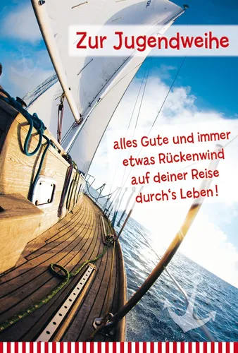 Jugendweihe - Glückwunschkarte im Format 11,5 x 17 cm mit Briefumschlag