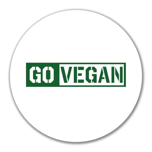 Huuraa Aufkleber Go Vegan Modern 10cm rund Sticker Geschenkidee