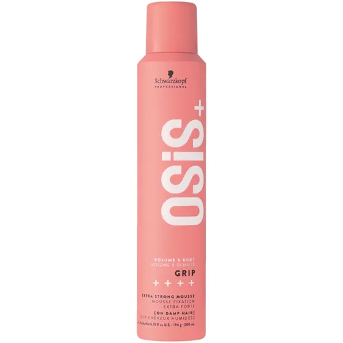 Schwarzkopf OSIS Grip 200ml - Extrastarker Styling-Schaum für gesundes Volumen - Frisierprodukte: Mega Halt für alle Haartypen, verdickt und gibt Volumen für ein perfektes Styling.
