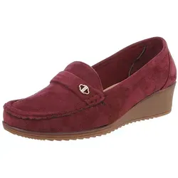 Ital-Design Eleganter Damen Slipper mit Wedge-Sohle - Stylische Mokassins in Weinrot, ideal für jeden Anlass. Mit bequemer Wedge-Sohle für zusätzlichen Komfort und einem eleganten Look.