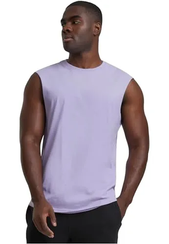 Urban Classics Herren Open Edge Sleeveless Tee – Locker geschnittenes Muskelshirt aus 100% Baumwolle, ärmellos, Sommer Tank Top für Sport & Freizeit,Dustylilac,XXL