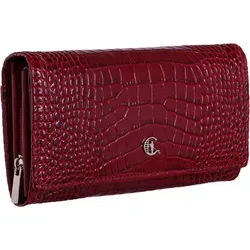 Brieftasche Canaletto PD1634s162 - Dunkelrot mit RFID-Schutz - Elegante Geldbörse aus hochwertigem Krokodilleder mit durchdachtem Innenleben. RFID-Technologie schützt Ihre Daten. Ideal für stilbewusste Frauen, die Funktionalität und Sicherheit schätzen.