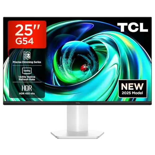 TCL Gaming Monitor 25G54 25″ Mini-LED Monitor - Monitore mit Full-HD, 144Hz IPS-Panel und 450 Nits Helligkeit für ein herausragendes Seherlebnis – ideal für Gamer und Multimedia-Enthusiasten.