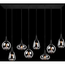 Trio 317000832 Pendelleuchte Lumina 8x40W E14 - Moderne Pendelleuchte in Schwarz und Chrom, höhenverstellbar für individuelle Raumgestaltung – perfekt für stilvolle Wohnräume.