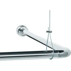 Libaro Duschvorhangstange L und U Form - Duschvorhangwinkelstangen, flexibel anpassbar für Badewanne oder Dusche, rostfrei und inkl. Deckenhalter für einfache Montage.