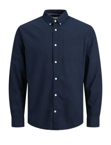 JACK&JONES Slim Fit Business Shirt mit Brusttasche - Herrenhemd aus weichem Twill für Komfort und Stil, ideal für das Büro oder formelle Anlässe.