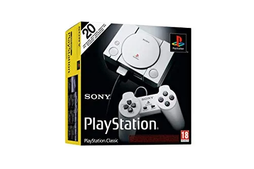 Sony PlayStation Classic Konsole - Konsolen PlayStation mit 20 vorinstallierten Spielen, darunter Klassiker wie Final Fantasy VII und Grand Theft Auto – Nostalgie pur!