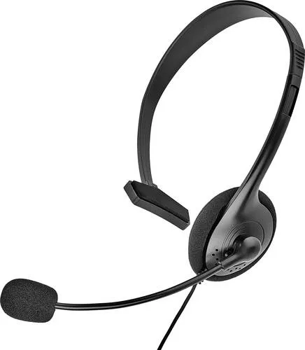 Renkforce On Ear Headset kabelgebunden Mono Schwarz Lautstärkeregelung, Mikrofon-Stummschaltung Telefon