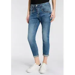 Herrlicher Boyfriend-Jeans Shyra Cropped Denim Light 7/8-Länge mit hohem Bund blau 34