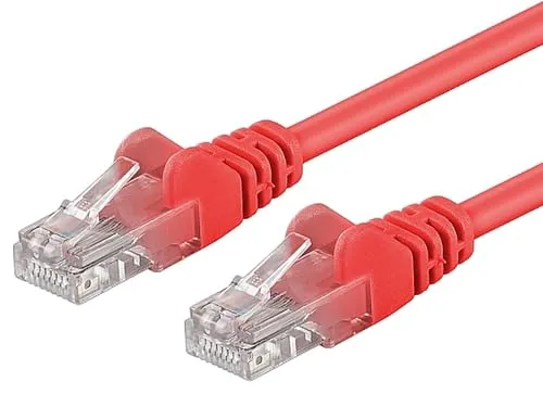 PremiumCord Netzwerkkabel, Ethernet, LAN & Patch Kabel Cat6, UTP, Schnell flexibel & Robust RJ45 Kabel 1Gbit/S, AWG 26/7, Kupferkabel 100 Prozent Cu, Rot, 1m