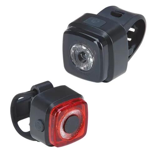 Prophete LED Akku Fahrradbeleuchtung Set - Fahrradbeleuchtung mit 30 Lux Scheinwerfer und kompaktem Rücklicht, wasserdicht (IPX5) und mit USB-C Ladefunktion für maximale Sicherheit bei jedem Wetter.