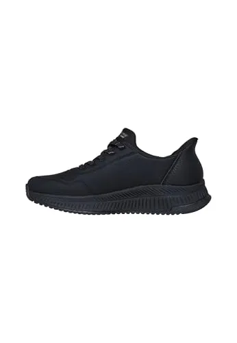 SKECHERS BOBS SQUAD 4 Slip-On Sneaker für Damen - Sportliche Slip-On Sneakers aus Lederimitat mit Skechers Hands Free Slip-ins für einfaches Anziehen und Skechers Memory Foam für optimalen Komfort. Ideal für Freizeit und Alltag.
