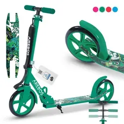 AREBOS Grafitti Cityroller Tretroller - Höhenverstellbar & Klappbar - Roller/Kickboards mit XXL Rädern für maximalen Fahrkomfort, ideal für Kinder und Erwachsene, schnell faltbar und leicht zu transportieren.