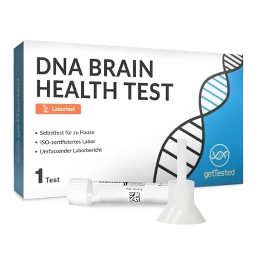 GetTested DNA-Gehirngesundheitstest Labortest für zu Hause DNA-Speicheltestkit zur umfassenden genetischen Analyse von 288 Genen in Zusammenhang mit mentaler Gesundheit Stimmung Gedächtnis und Stress