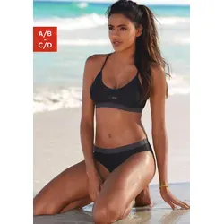 Venice Beach Bustier-Bikini mit abgetönten Details - Bralette-Bikini in schwarz-grau mit herausnehmbaren Softcups und verstellbaren Trägern, ideal für einen bequemen und stilvollen Strandauftritt.