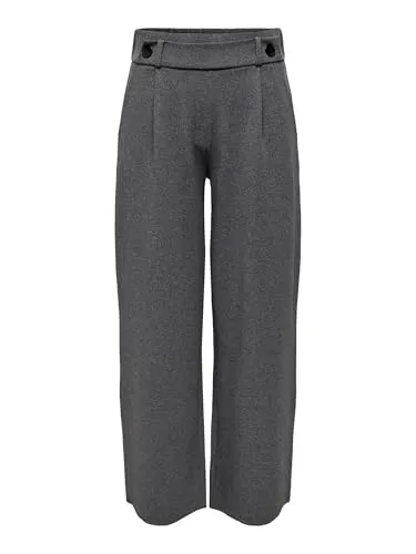 JDY Jerseyhose JDYGEGGO NEW LONG PANT JRS NOOS mit dekorativem Riegel - Stoffhose in Medium Grey Melange, elastisch und pflegeleicht, perfekt für einen modischen Look mit relaxed fit und dekorativem Riegel am Bund.