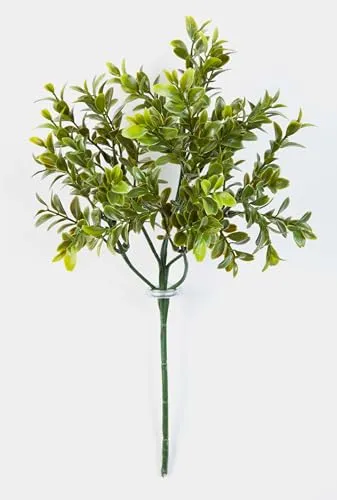 artplants.de Deko Buchszweig Tom, 6 Zweige auf Steckstab, 45cm - Künstlicher Zweig