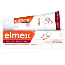 elmex Zahnpasta Kariesschutz Professional 75 ml – medizinische Zahnreinigung für hochwirksamen Kariesschutz – mit patentiertem Zuckersäuren-Neutralisator