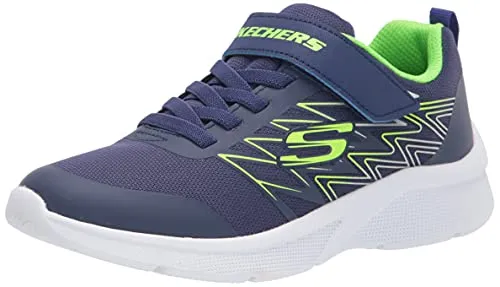 SKECHERS MICROSPEC Kinder Sneaker, Gr. 33, bunt (navy-limette) - Sportlicher Kinder Sneaker von Skechers aus Textil und Synthetik mit Kontrastbesatz, ideal für Freizeitaktivitäten und bequem dank gepolsterter Innensohle.