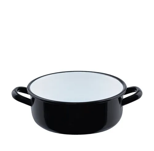 Riess Kasserolle Classic Riesen & Zwerge 20 cm - Kasserolle aus hochwertiger Emaille, ideal für Singles und kleine Haushalte mit 2 Litern Fassungsvermögen. Perfekt zum Kochen, Schmoren und stilvollen Servieren.
